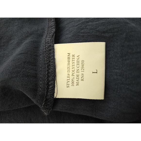 NWT Fred David Large Navy Blue collarless blouse - Picture 4 of 5